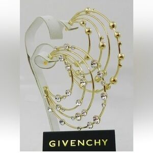 Givenchy Large Layered Hoop Earrings with Crystal